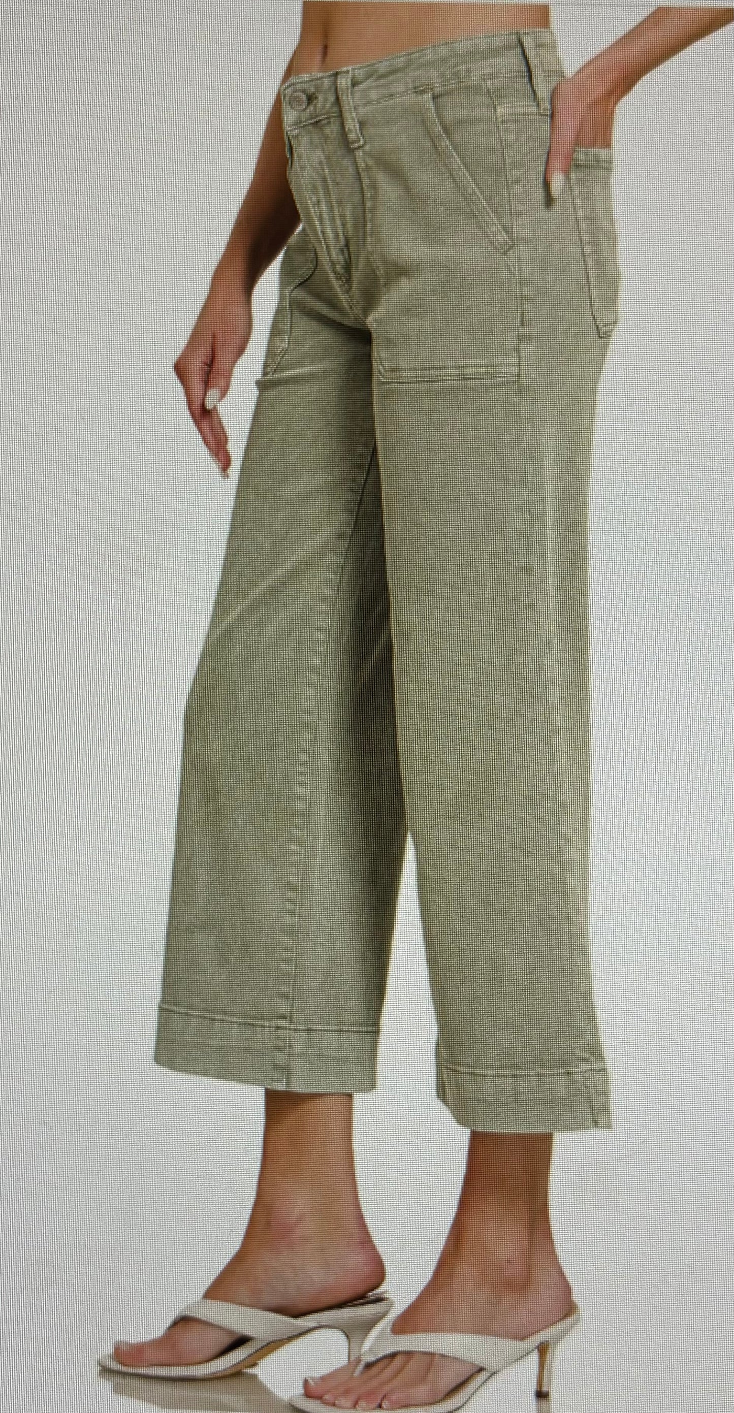 Crop Wide Leg Colored Denim