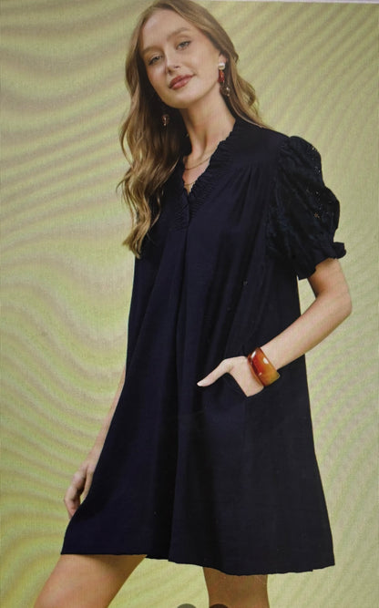 Lace Smocked Babydoll Dress