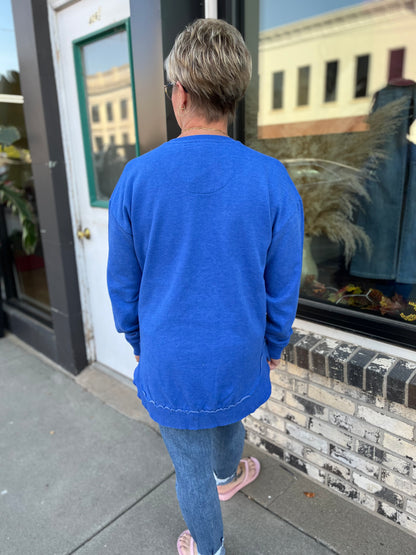 Melange West Hall Fleece in Royal