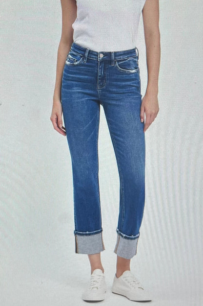 HW Cuff Hem Slim Straight Jean