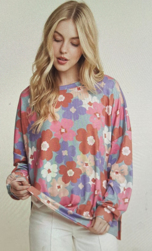 Fall Sage Floral Sweatshirt PLUS