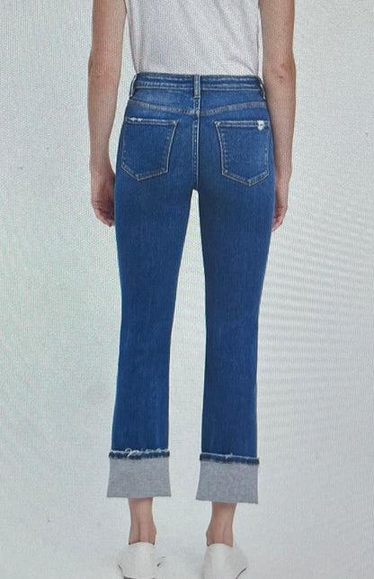 HW Cuff Hem Slim Straight Jean