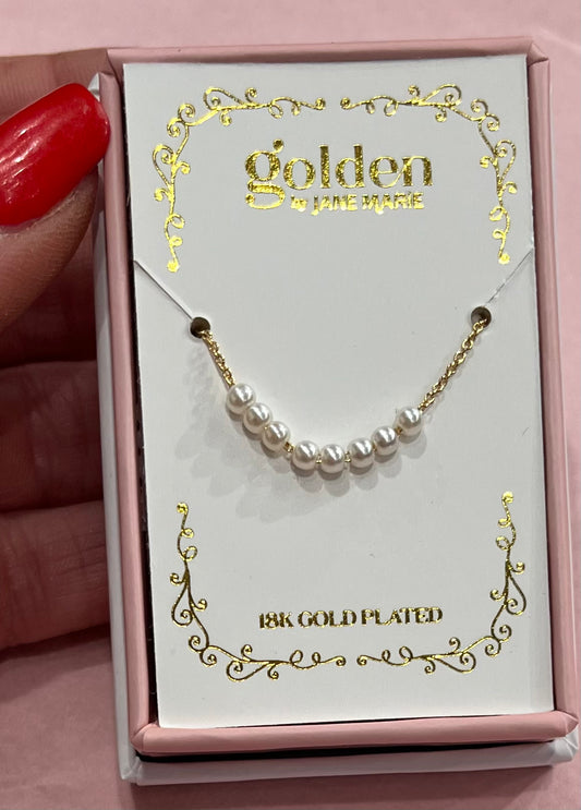 Kids Gold Mini Pearl Beaded Necklace