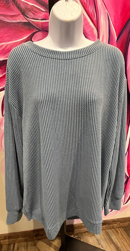 Ribbed Long Sleeve Top PLUS