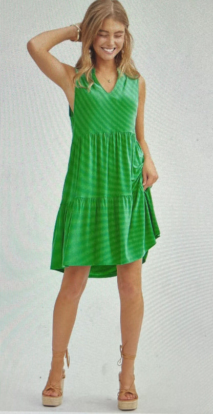 Kelly GRN 3 Tier Liz Dress PLUS