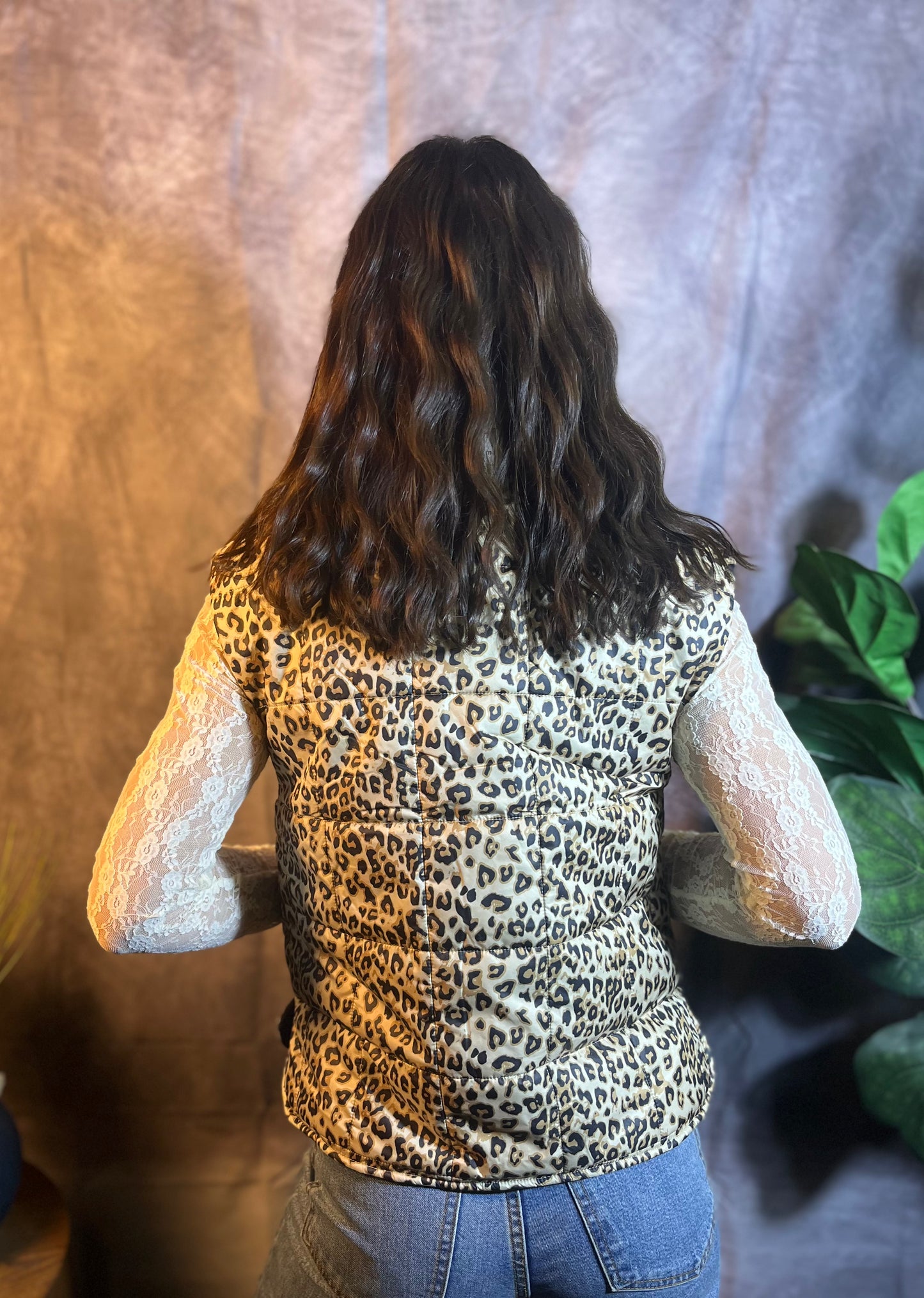 Leopard Print Puffer Vest