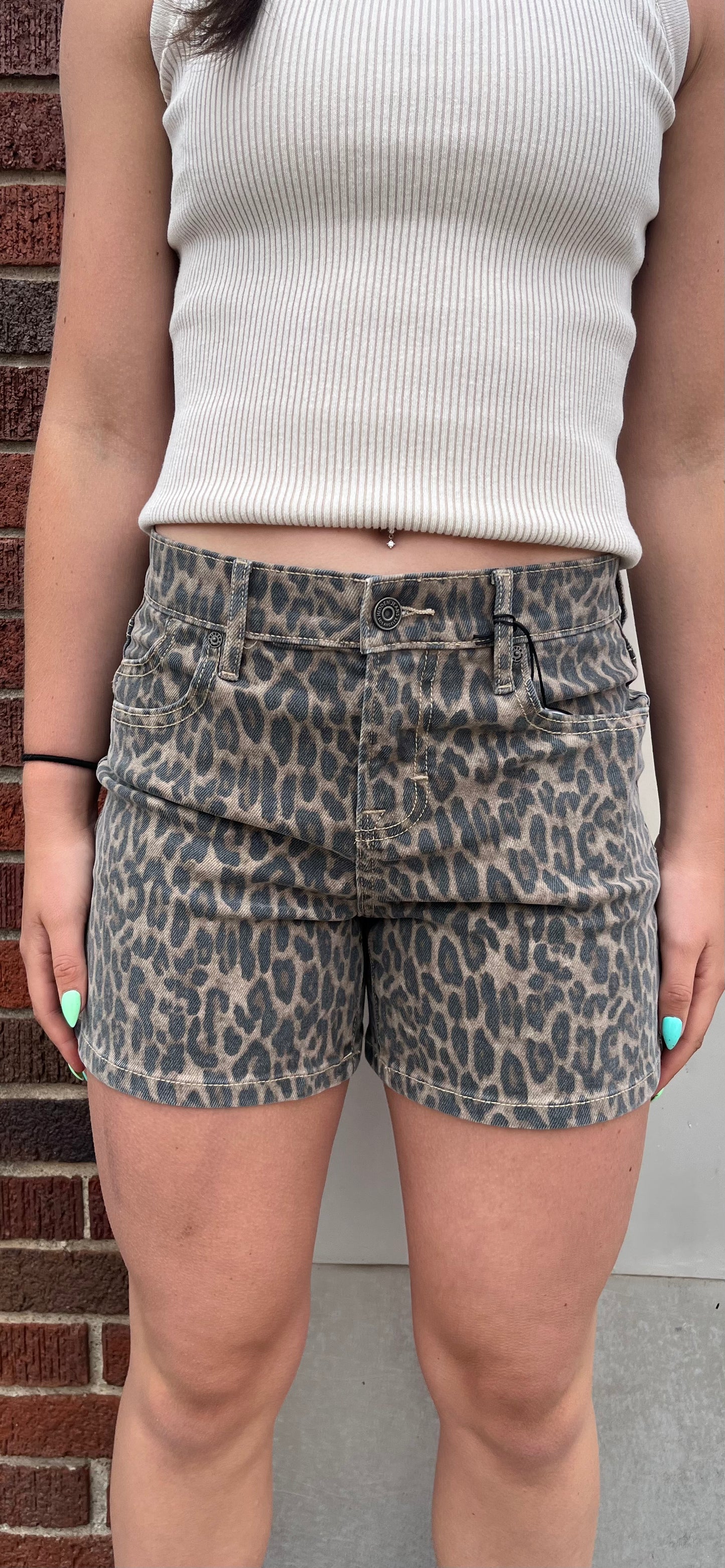 Cheetah Denim Short