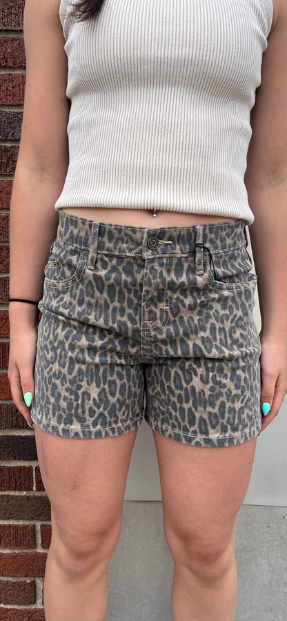 Cheetah Denim Short