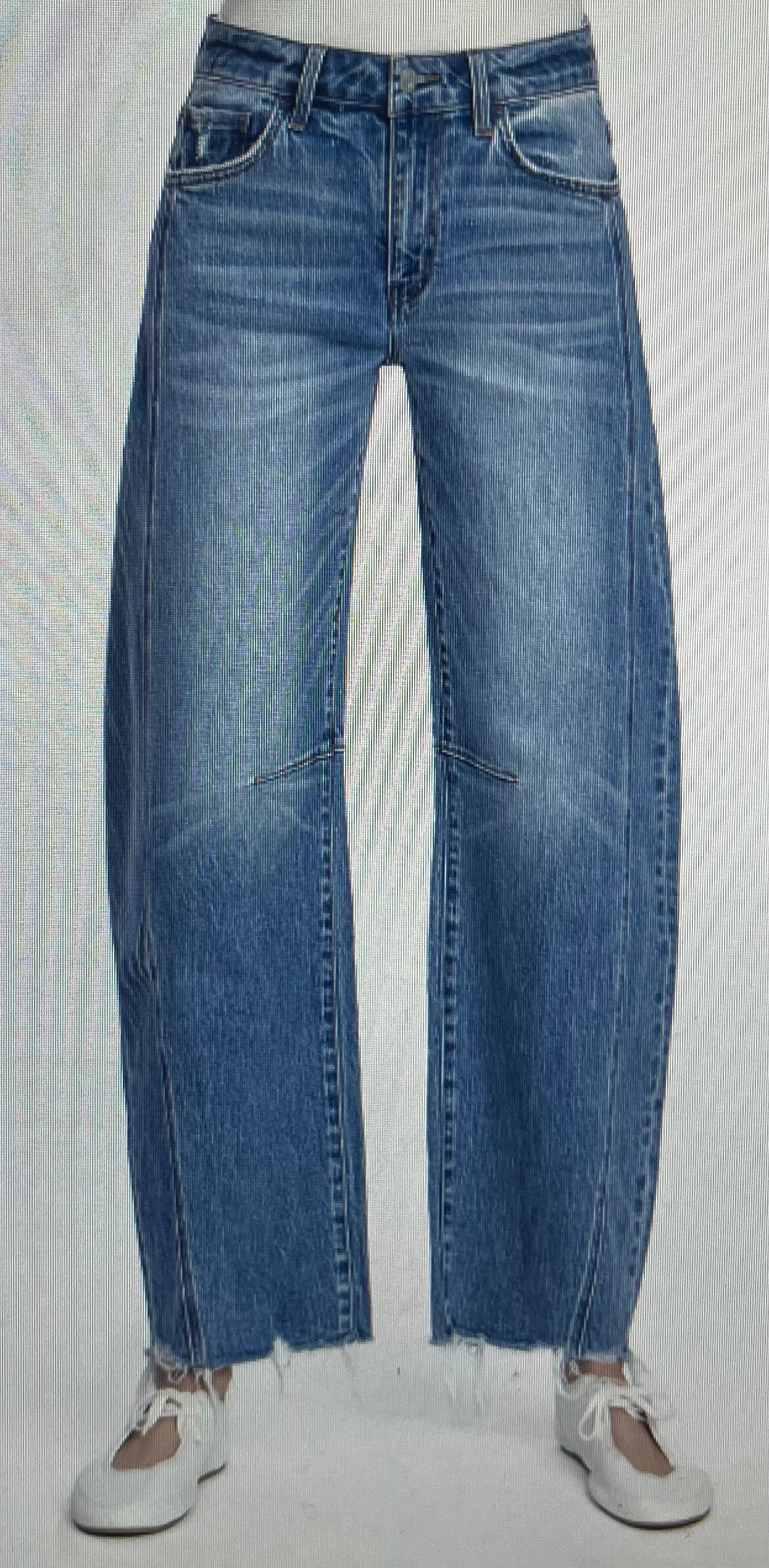 HR Raw Hem Barrel Denim