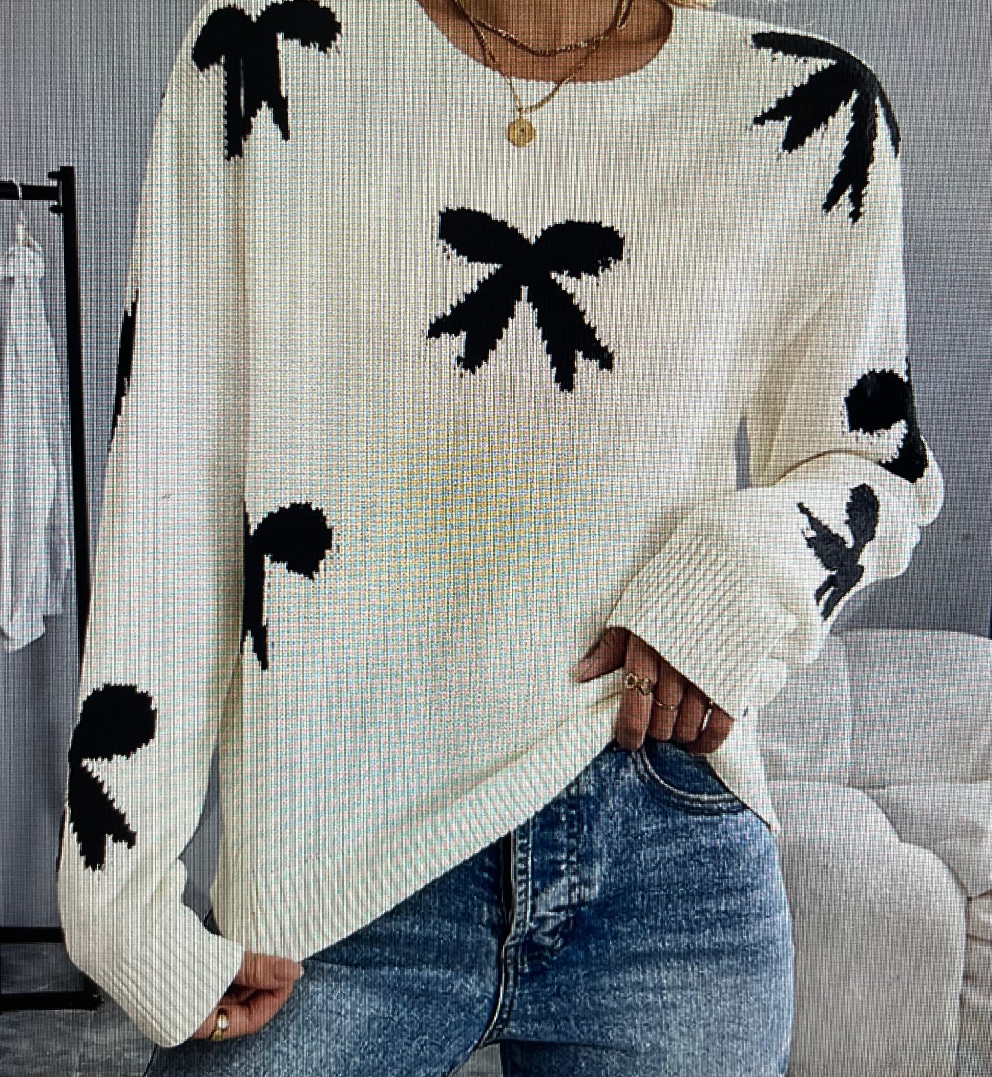 Black Bows Sweater Top