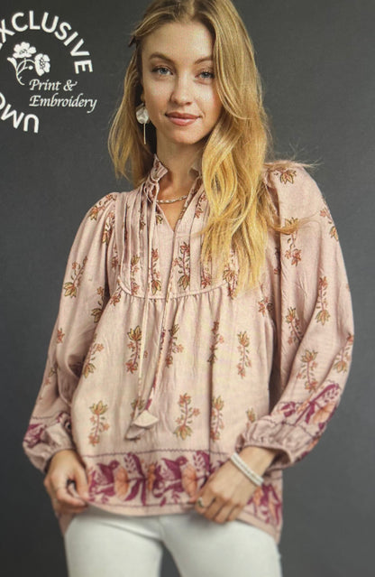 Stone Floral Boho Top