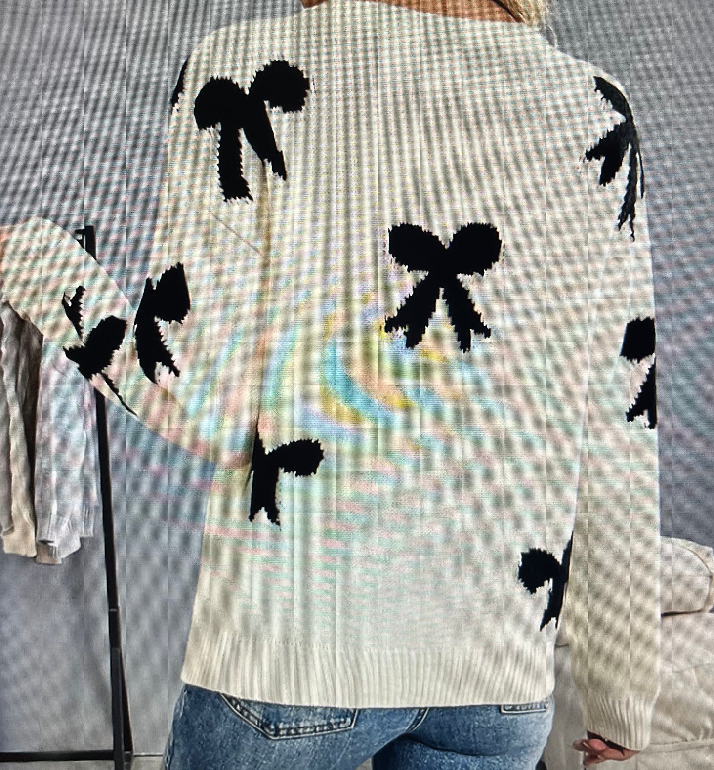 Black Bows Sweater Top