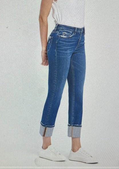 HW Cuff Hem Slim Straight Jean