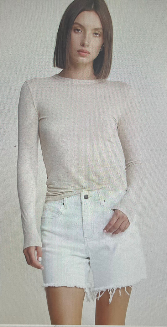 High Rise Frayed Hem Shorts