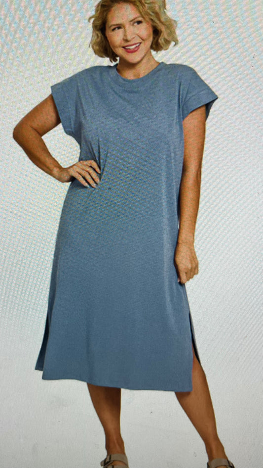 PLUS Short Sleeve Midi Dress