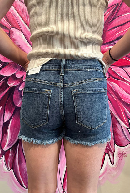 Mid Rise Dark Denim Short