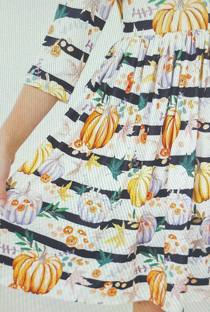 Pumpkins & Peonies Pocket Twirl Dress