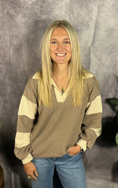 Collared Rib Vintage Top Coco