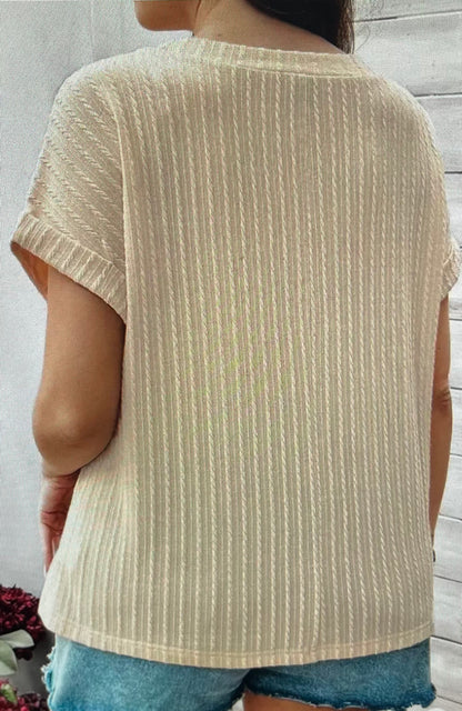Beige Textured Top PLUS