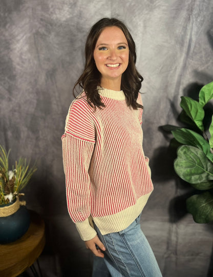2 Toned Pink Crewneck Sweater