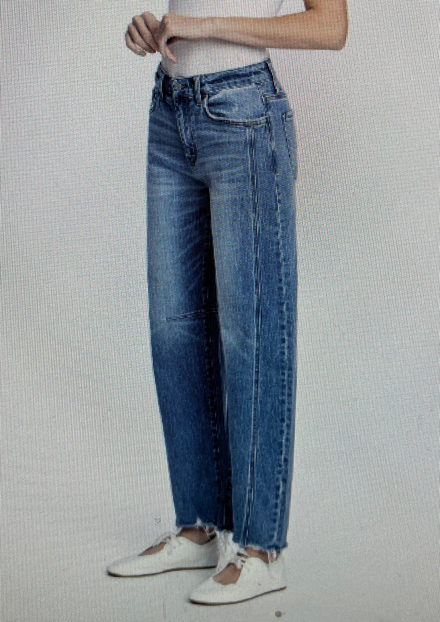 HR Raw Hem Barrel Denim