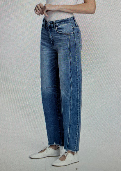 HR Raw Hem Barrel Denim