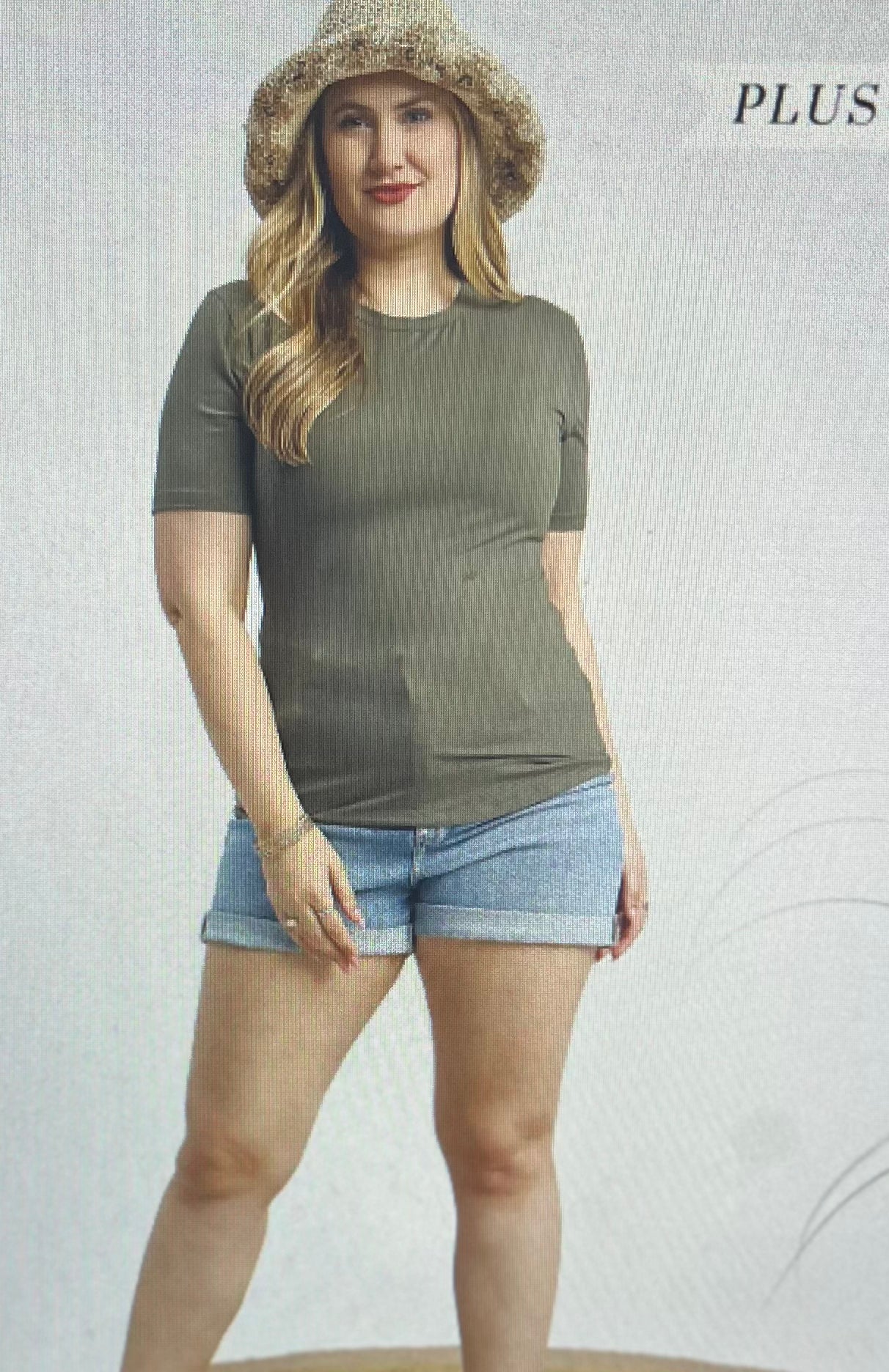 Olive Second Skin Tee PLUS