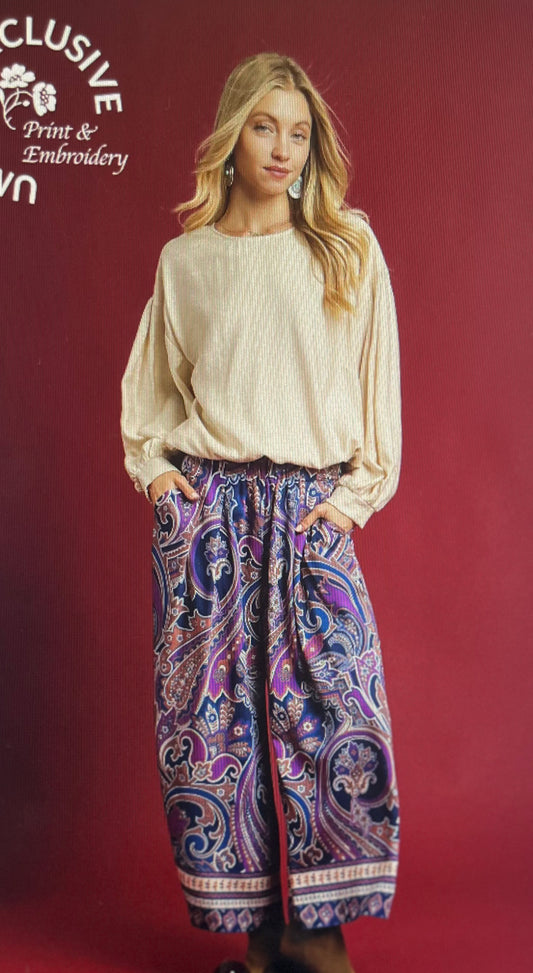 Purple Mix Boho Pant