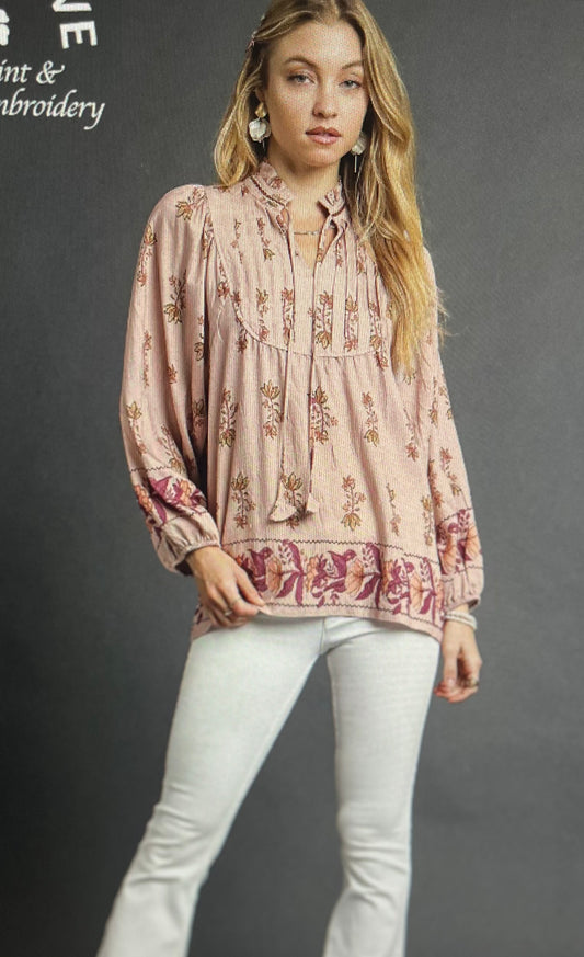 Stone Floral Boho Top