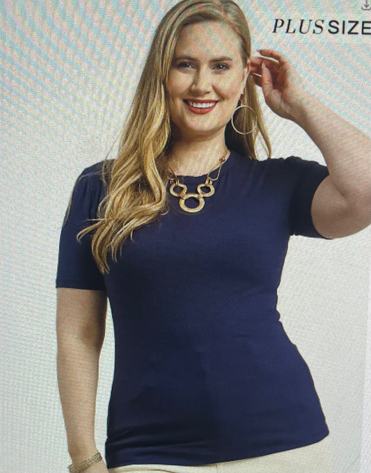 Navy Second Skin Tee PLUS