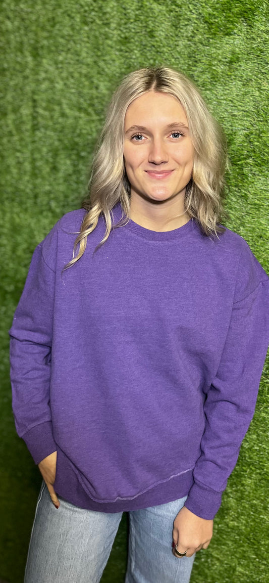 Purple Melange Sweatshirt