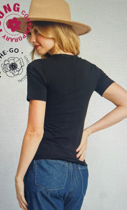 Black Second Skin Crew Tee
