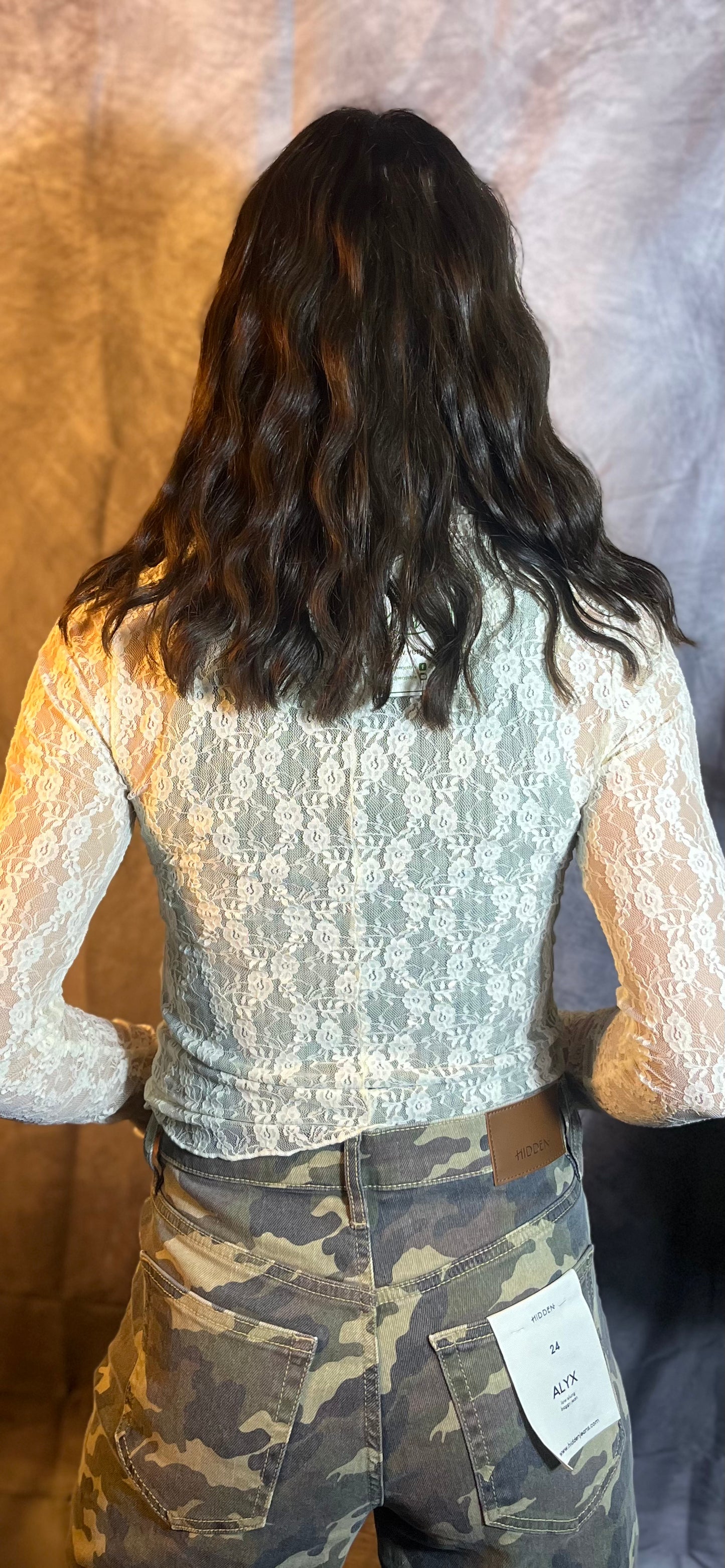 Champagne Fitted Mesh Top