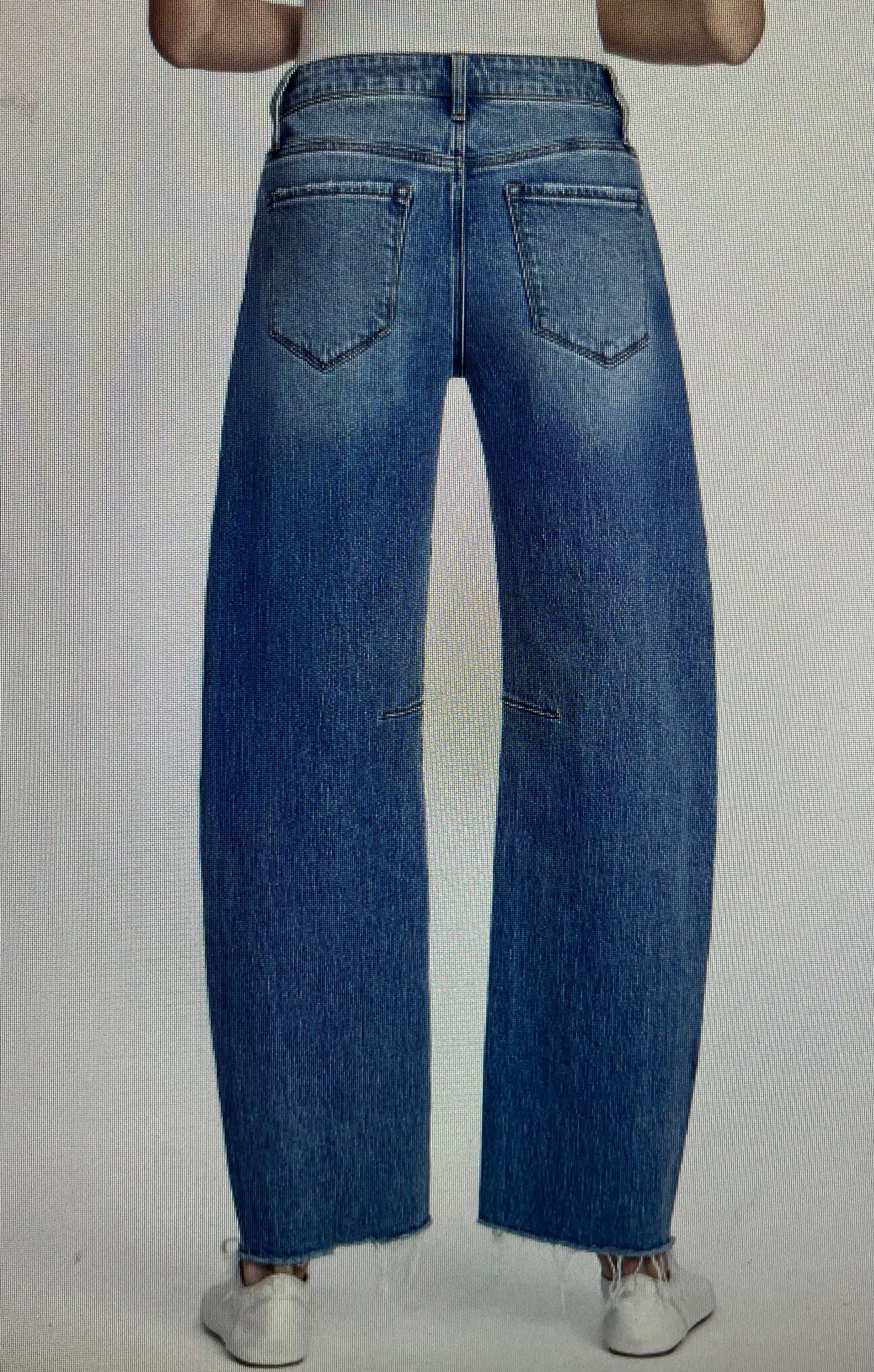 HR Raw Hem Barrel Denim