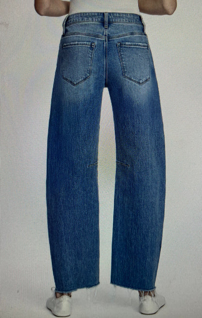 HR Raw Hem Barrel Denim