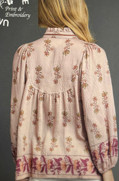 Stone Floral Boho Top