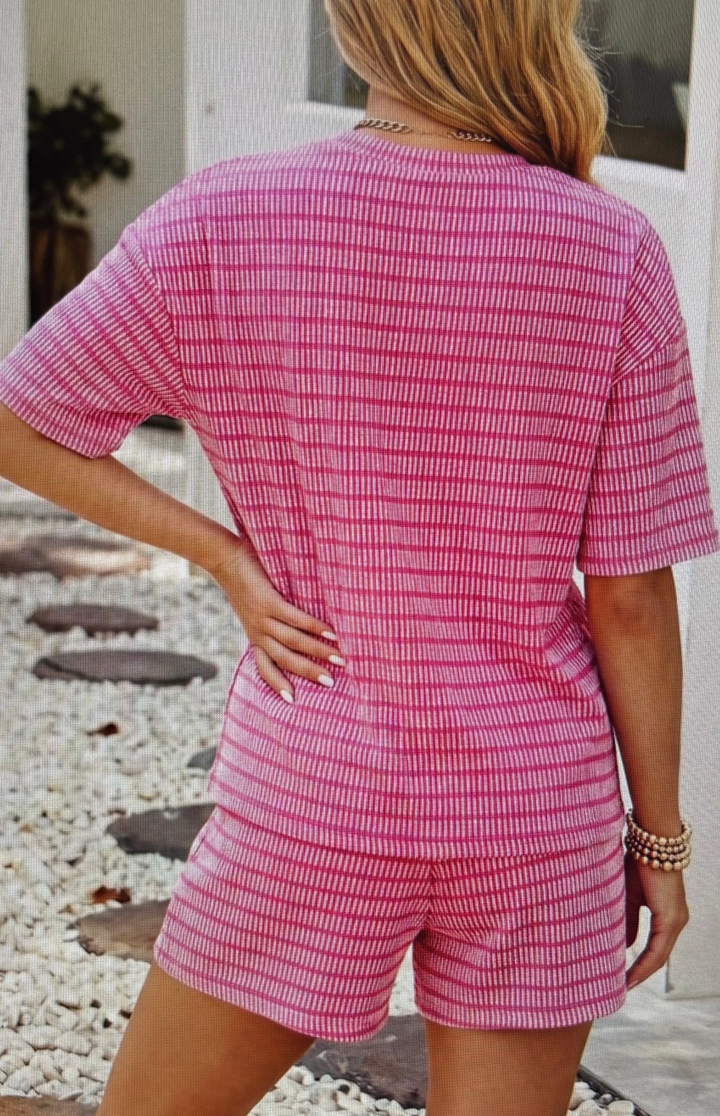 Pink Rib Short Set