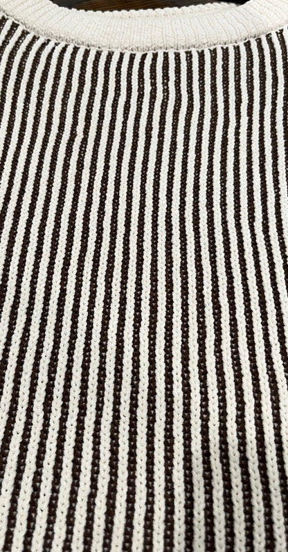 Exposed 2 Tone Sweater BRN PLUS