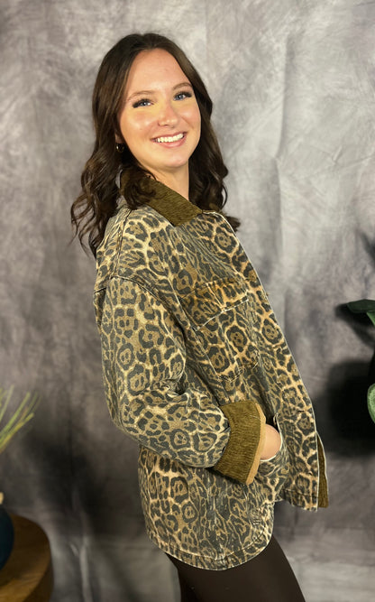 Leopard Print Barn Jacket