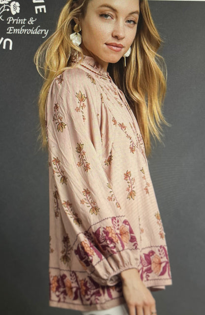 Stone Floral Boho Top