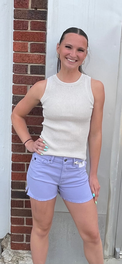Lavender Fray Hem Short