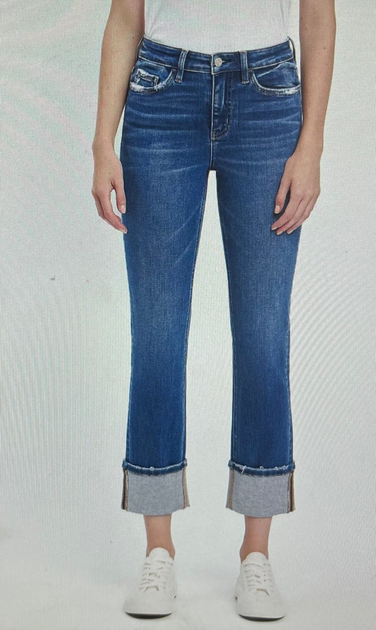 HW Cuff Hem Slim Straight Jean