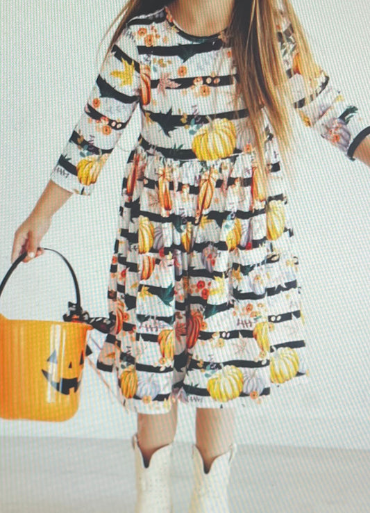 Pumpkins & Peonies Pocket Twirl Dress