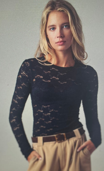 Floral Stretch Lace Layering Top
