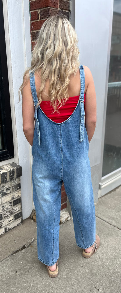 Denim Loose Fit Jumpsuit