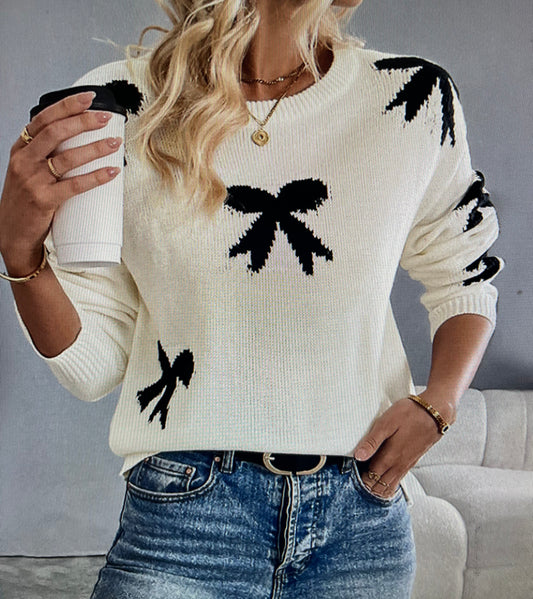 Black Bows Sweater Top