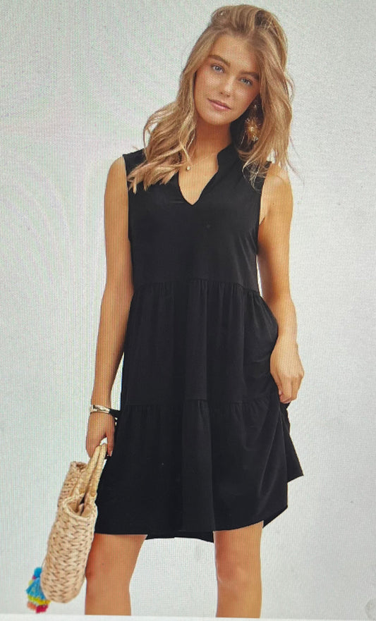 Black 3 Tier Liz Dress PLUS