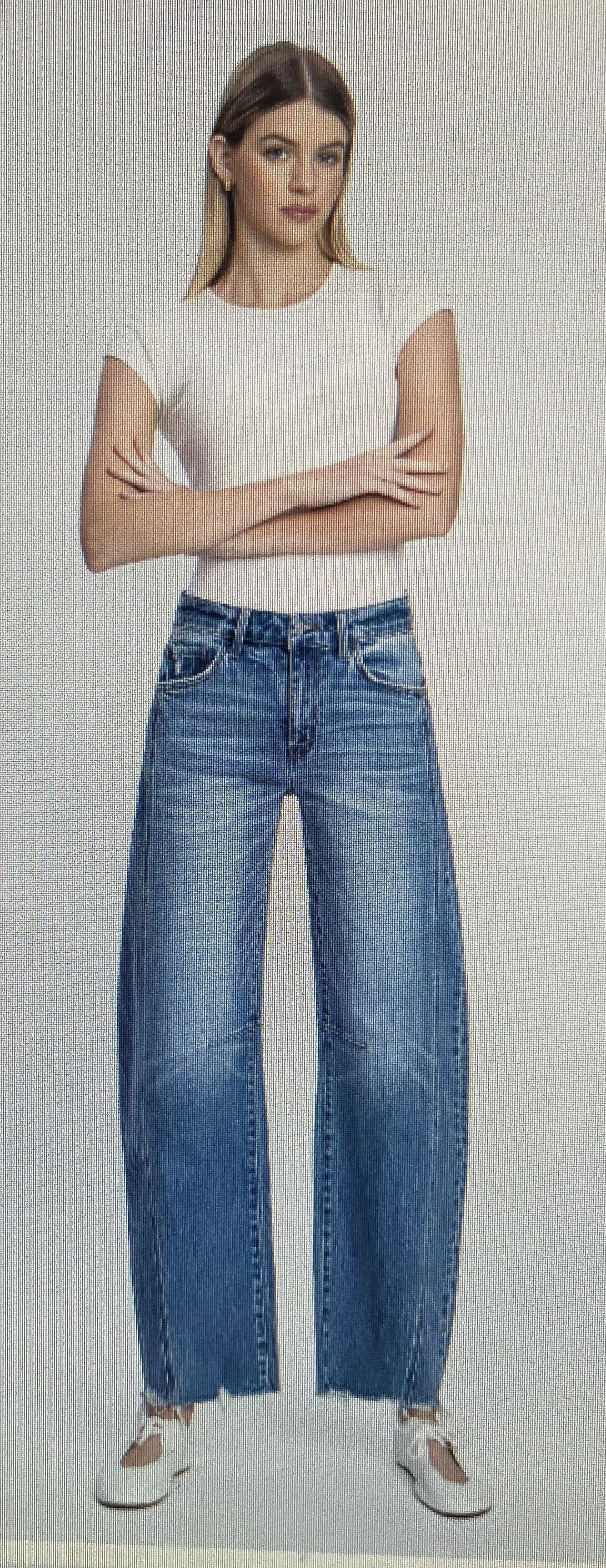 HR Raw Hem Barrel Denim