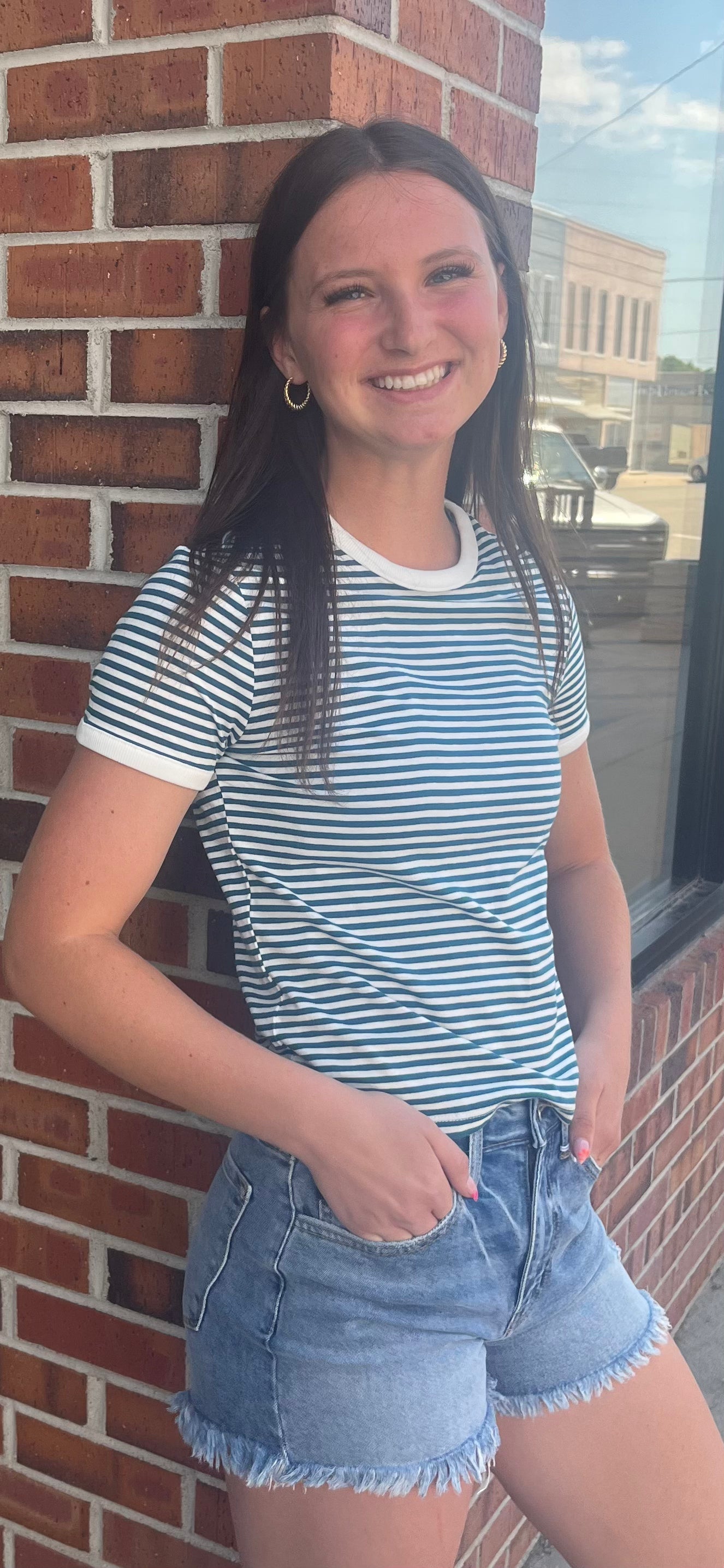 Fitted Stripe Stretch Tee