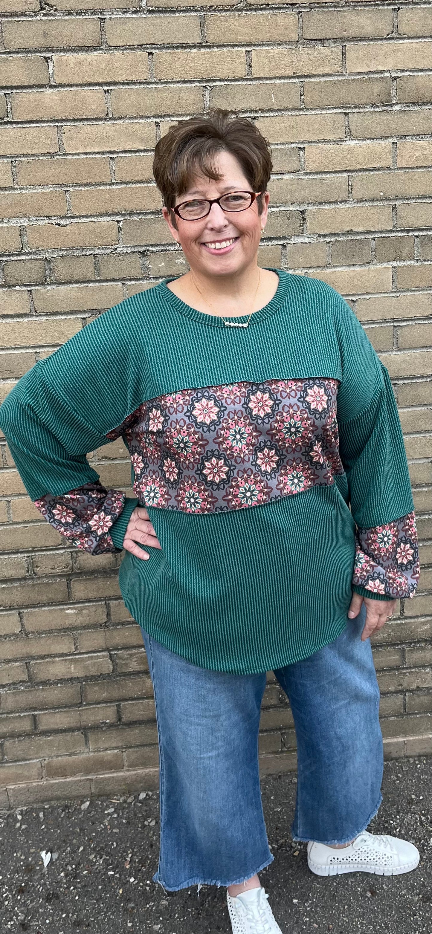 Hunter Green Rib Top PLUS